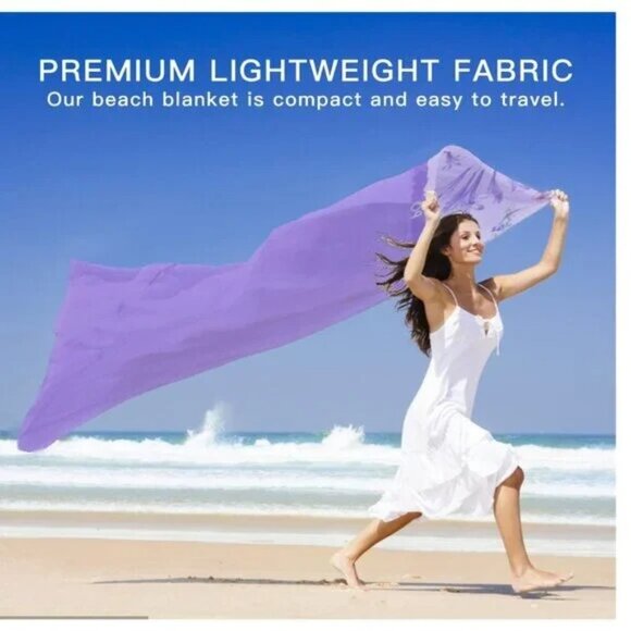 Big Beach Blanket for 1-4 adults Sandproof Waterproof 79"x79" - Picture 2 of 6